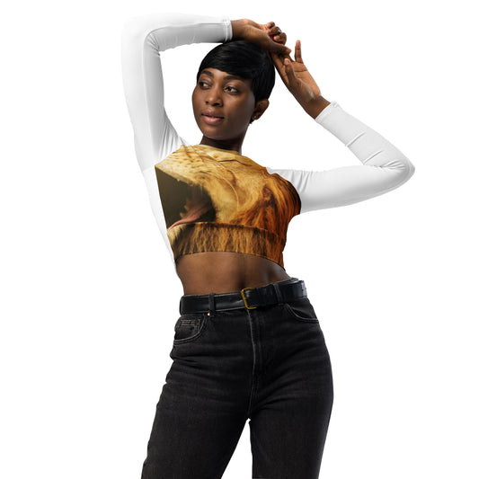 Recycled long-sleeve crop top